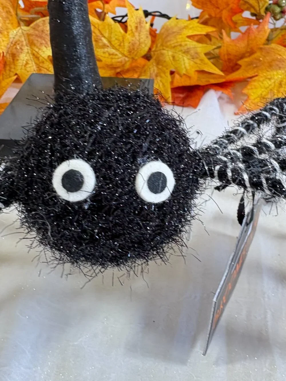Broomstick Blvd Halloween Creepy Spooky Fuzzy Spider Prop Figure 10